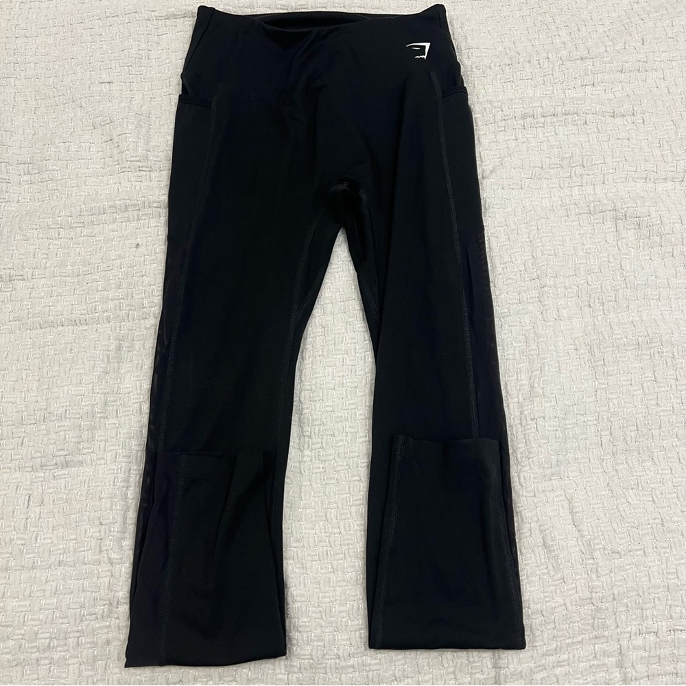 Gymshark Training Pocket Leggings High Rise Black Mesh Panel Womens Large